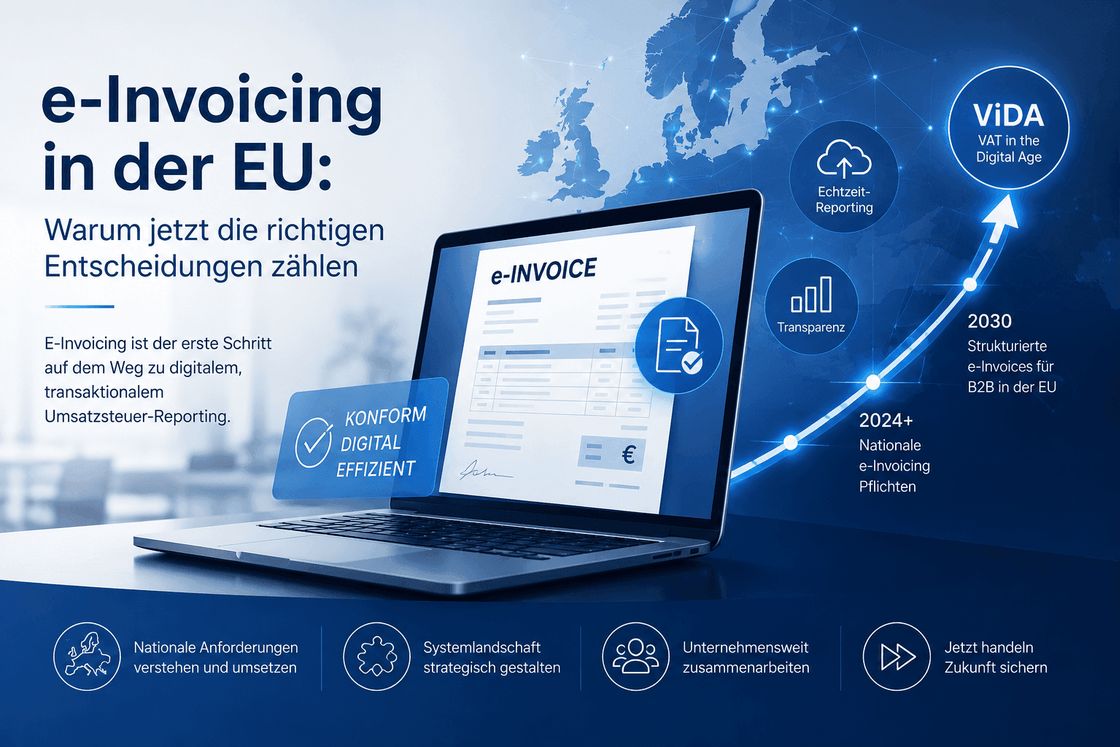 Eine grafische Darstellung zur Erklärung von eInvoicing